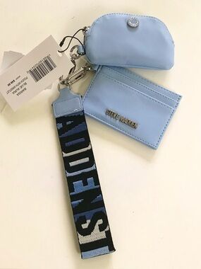 Steve Madden Barisa Blue Aura Cardholder, Coin Pouch and Wristlet Set, NWT